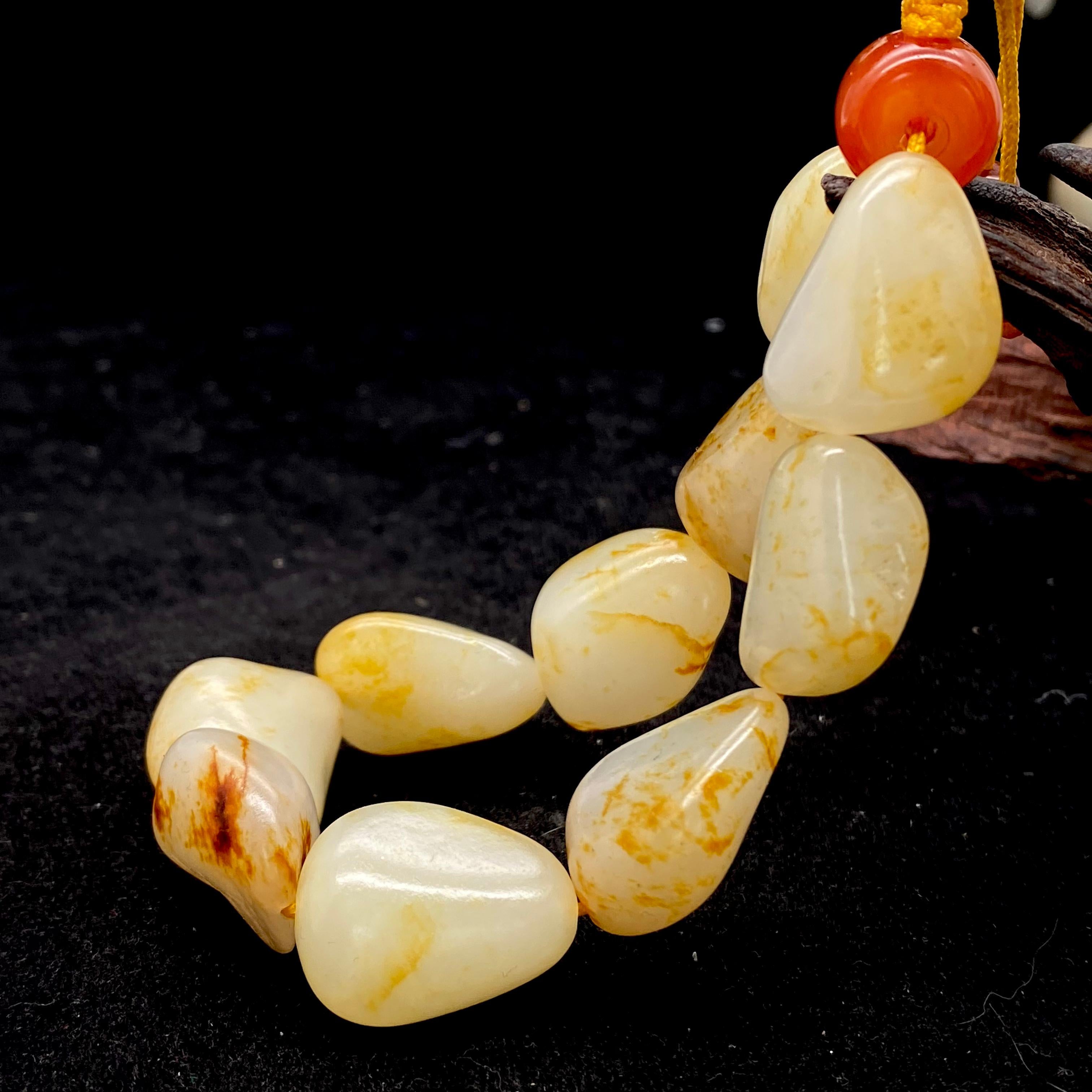 和田玉洒金皮【精品手串】(60g)