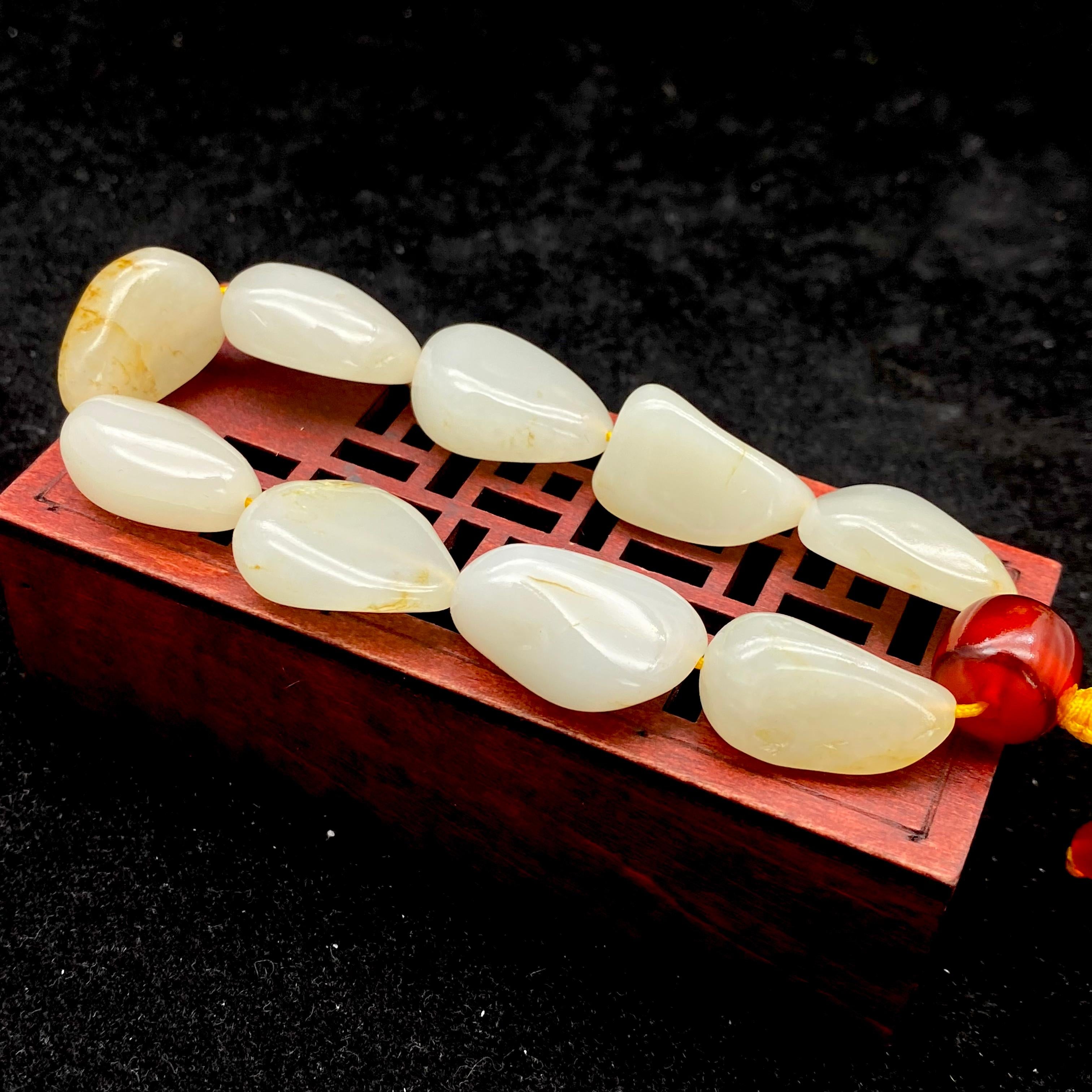 和田玉黄皮【精品手串】(52.8g)