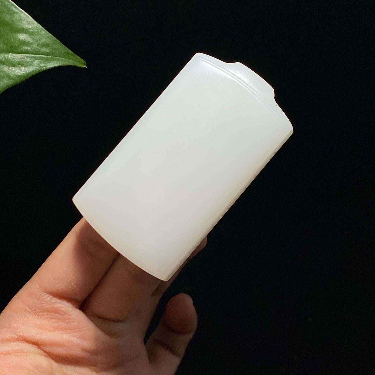 和田羊脂白玉平安无事牌(82.5g)