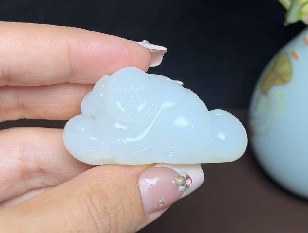 和田羊脂玉福娃送财(36.2g)