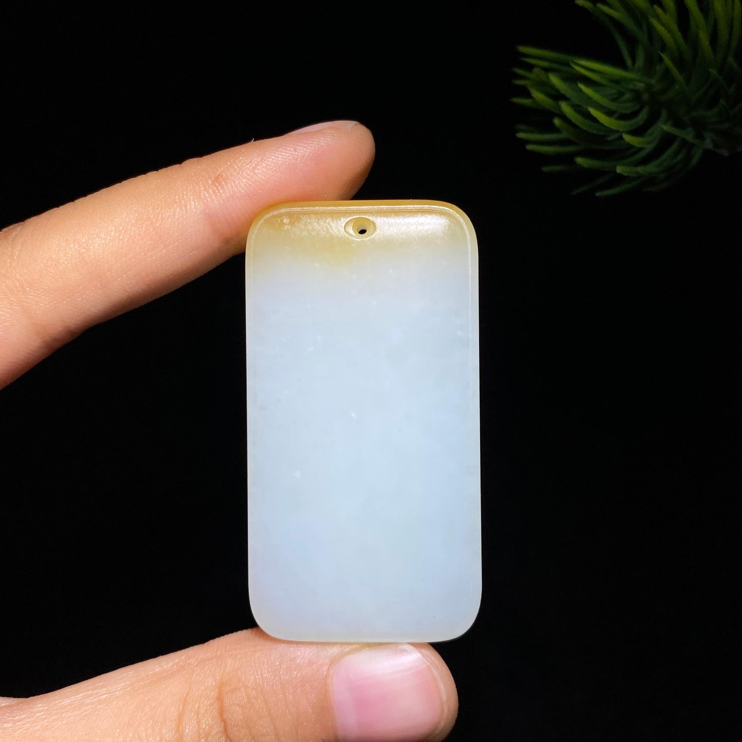 和田玉糖白玉无事牌(36.3g)