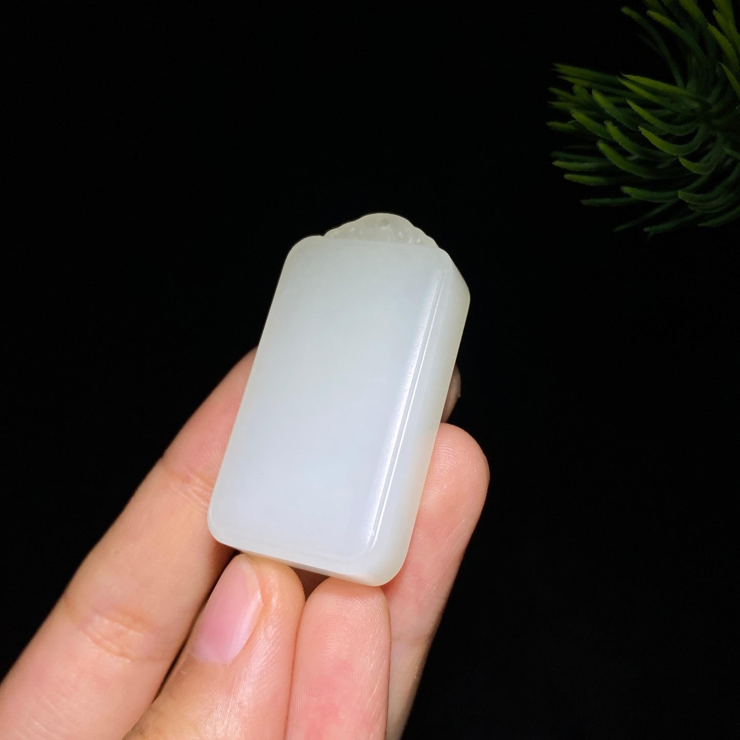 和田玉白玉平安无事牌(22.4g)