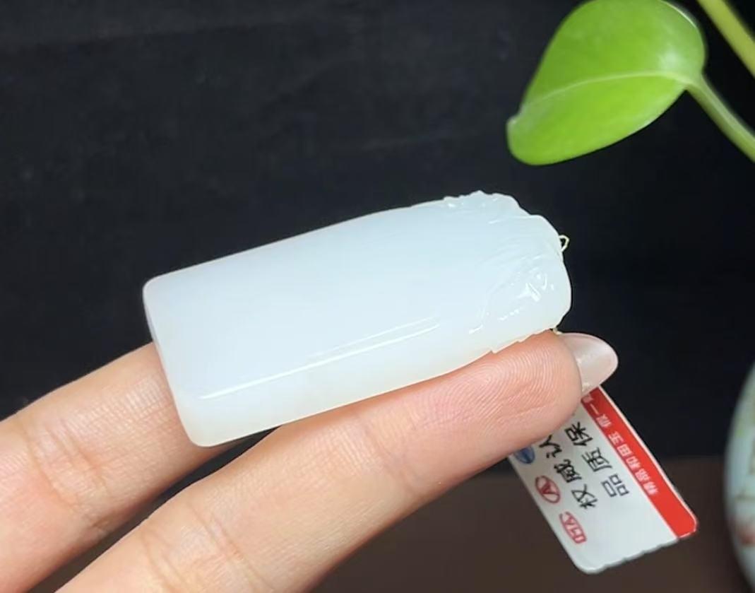和田羊脂玉吉祥平安无事牌(28.3g)