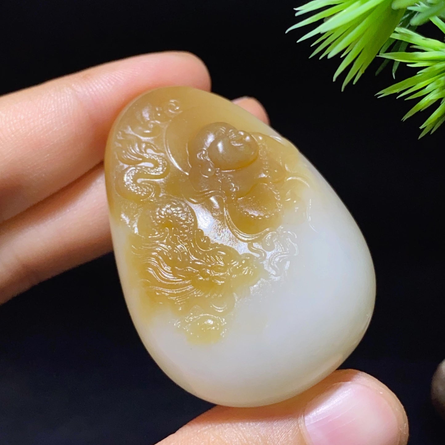 和田玉糖白佛公(38.1g)