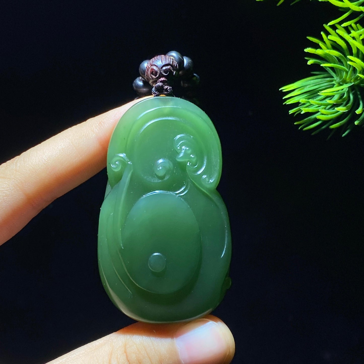 和田玉碧玉观音挂件(55.9g)
