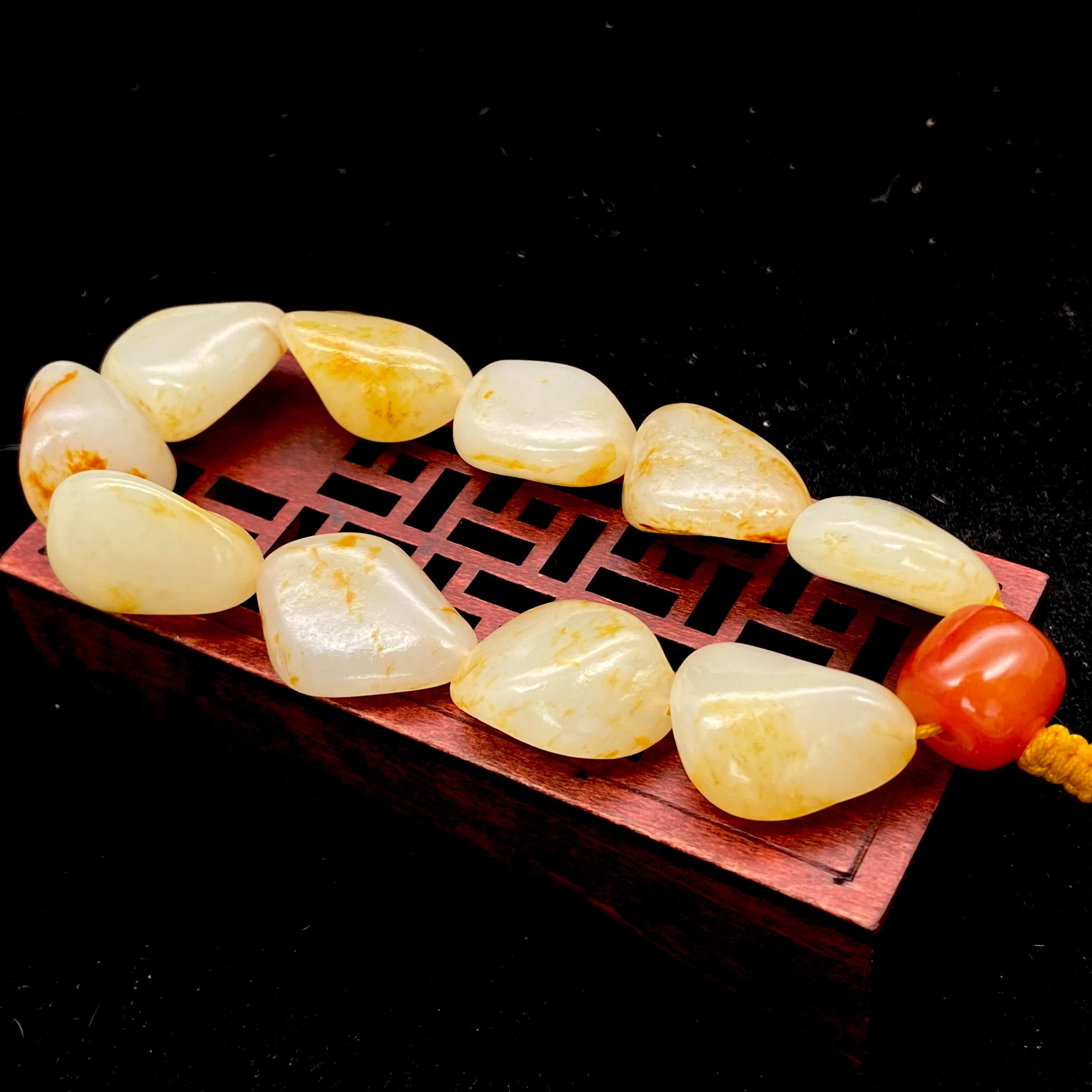 和田玉洒金皮【精品手串】(60g)