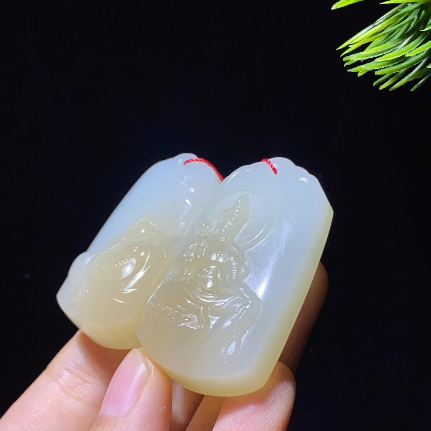和田玉糖白双圣护佑(29.2g)