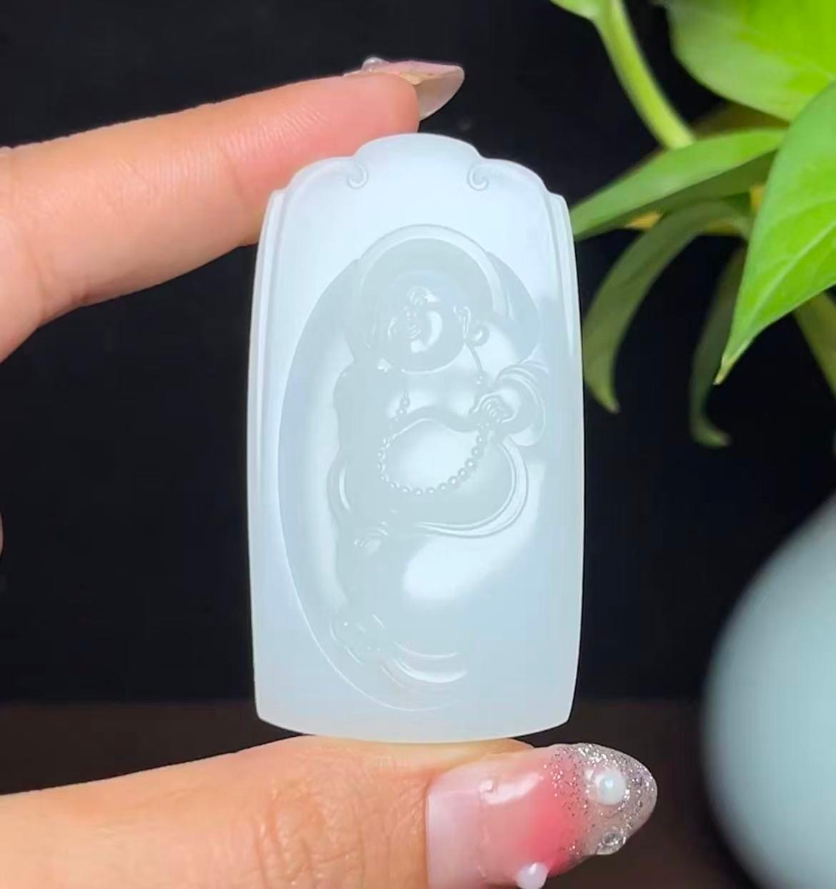 高品质和田羊脂玉佛公(46.3g)