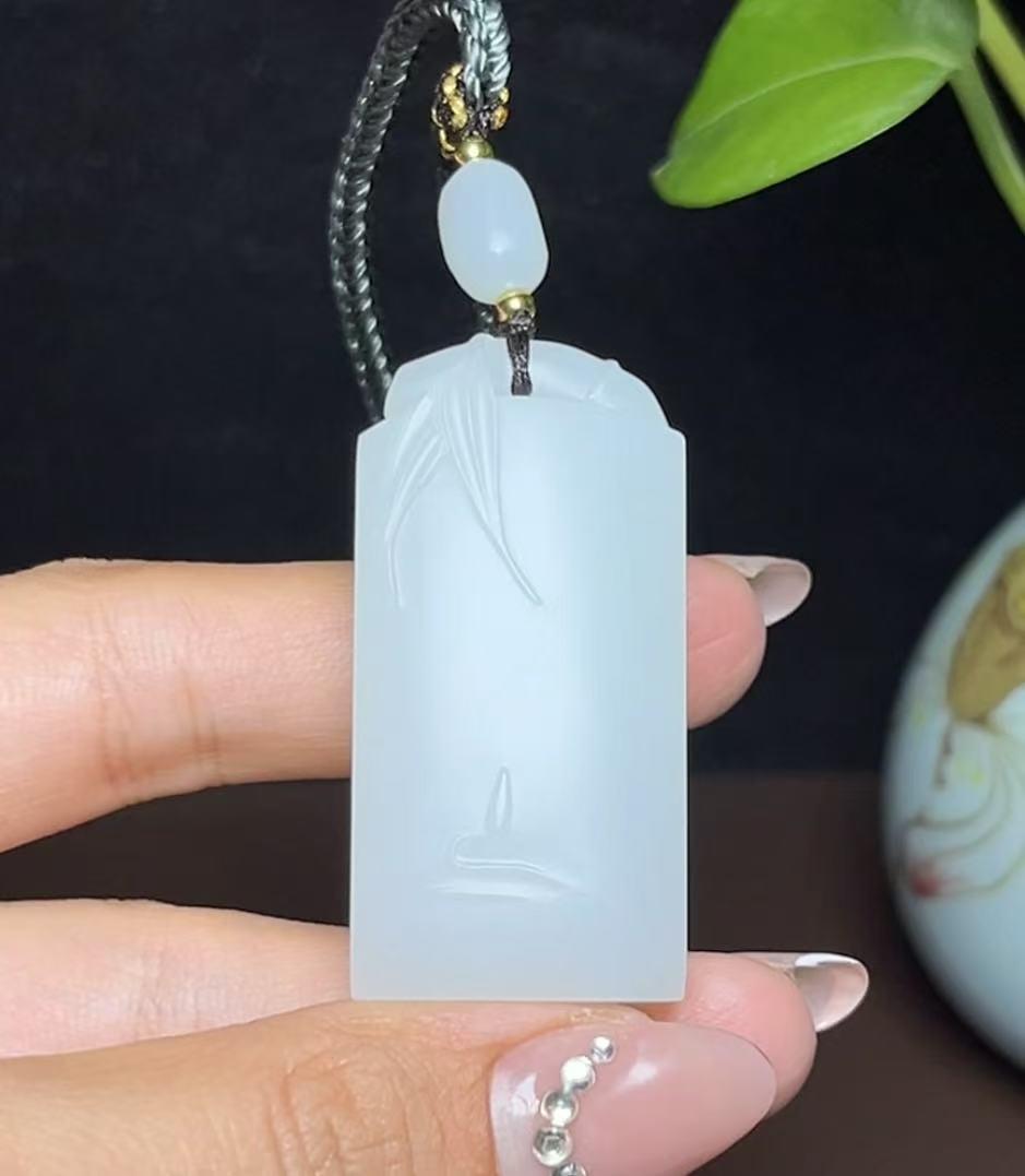 和田羊脂玉节节高升平安无事牌(41.6g)