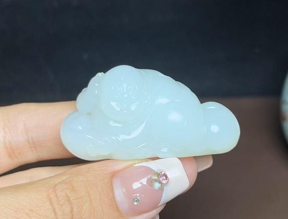 和田羊脂玉福娃送财(36.2g)