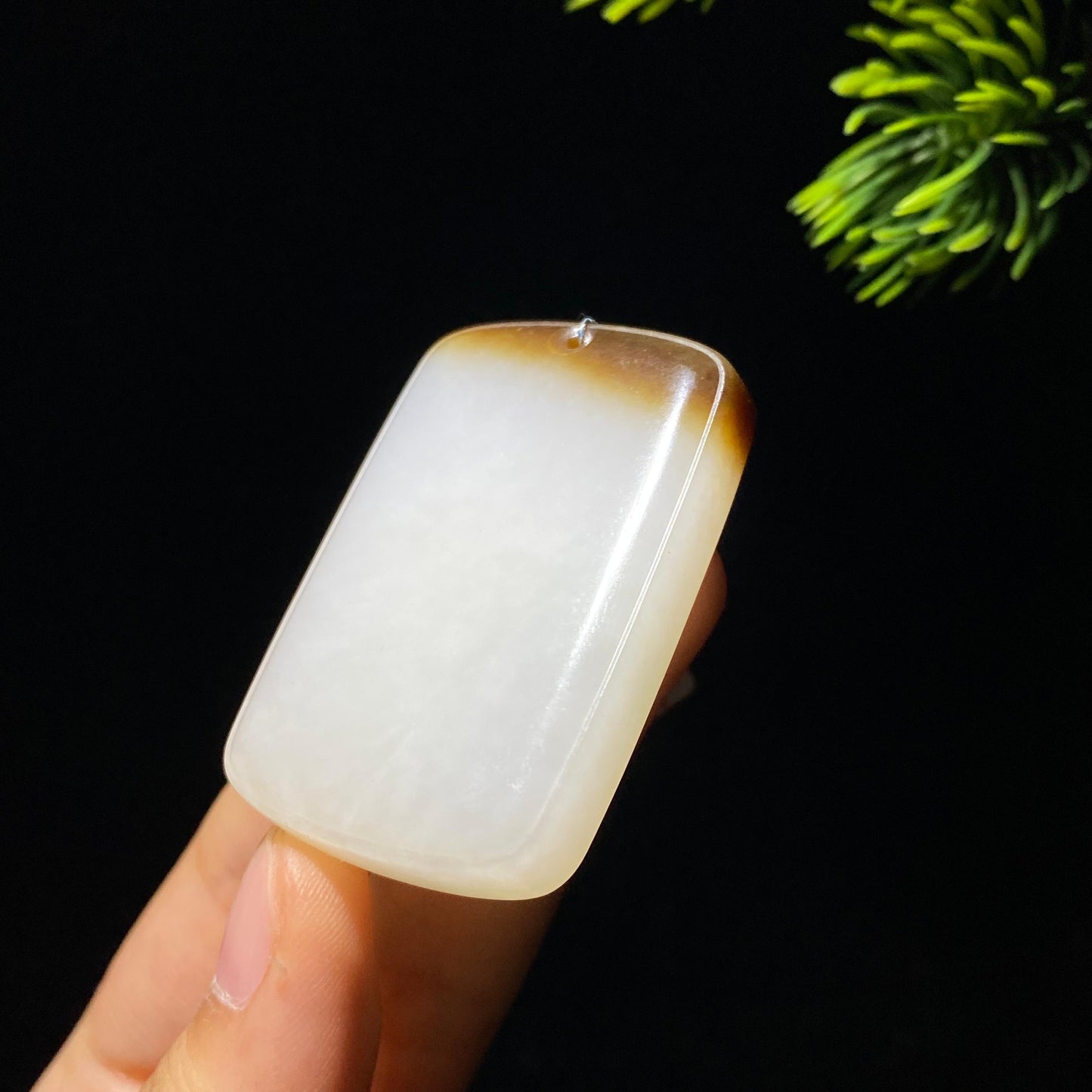 和田玉糖白玉无事牌90880224(34.0g)