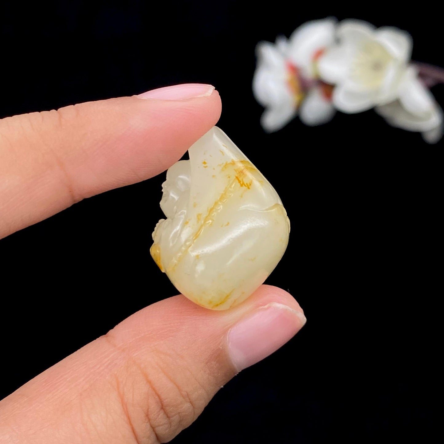 和田玉籽料佛公【福在眼前】(17.4g)