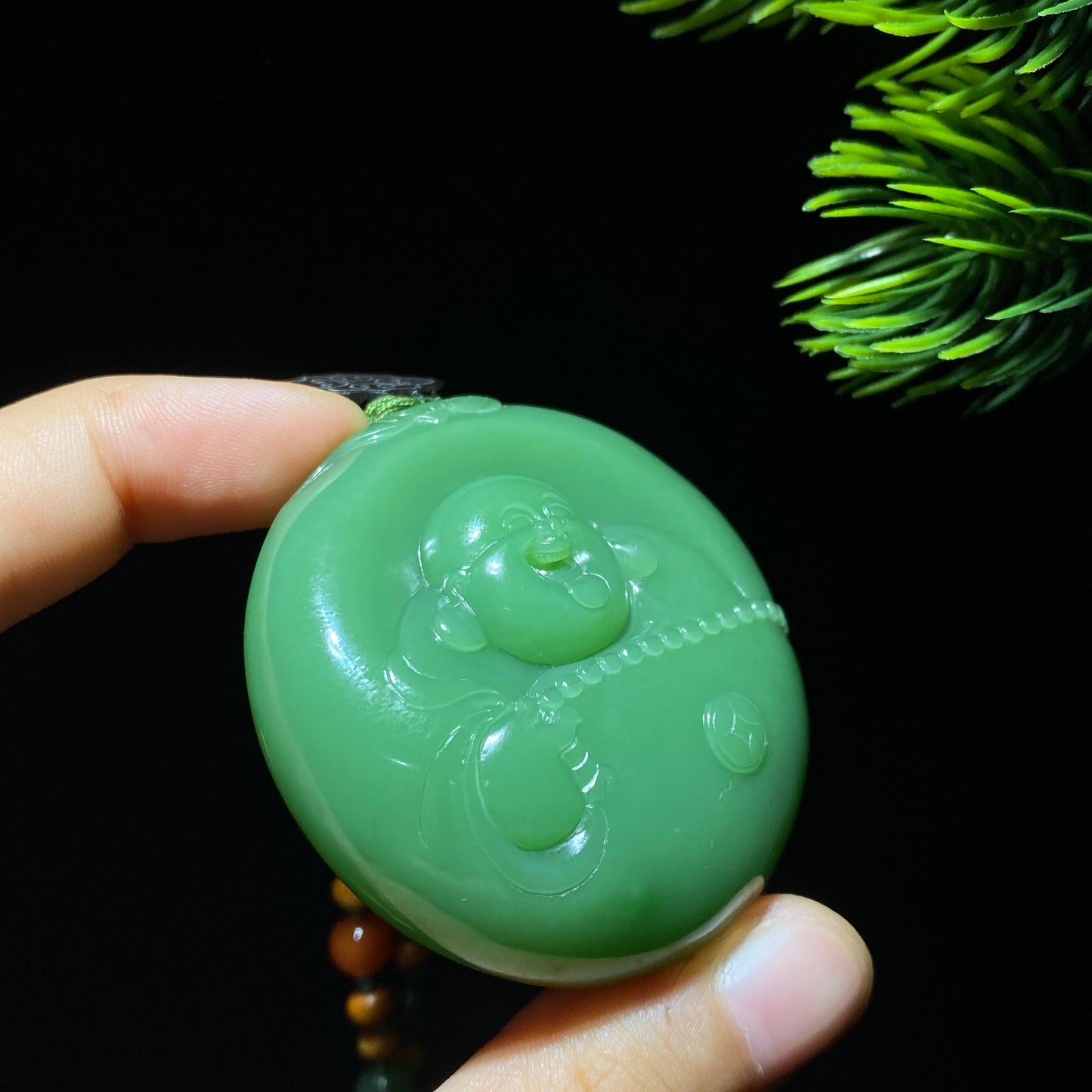 和田玉碧玉佛公挂件(68.1g)