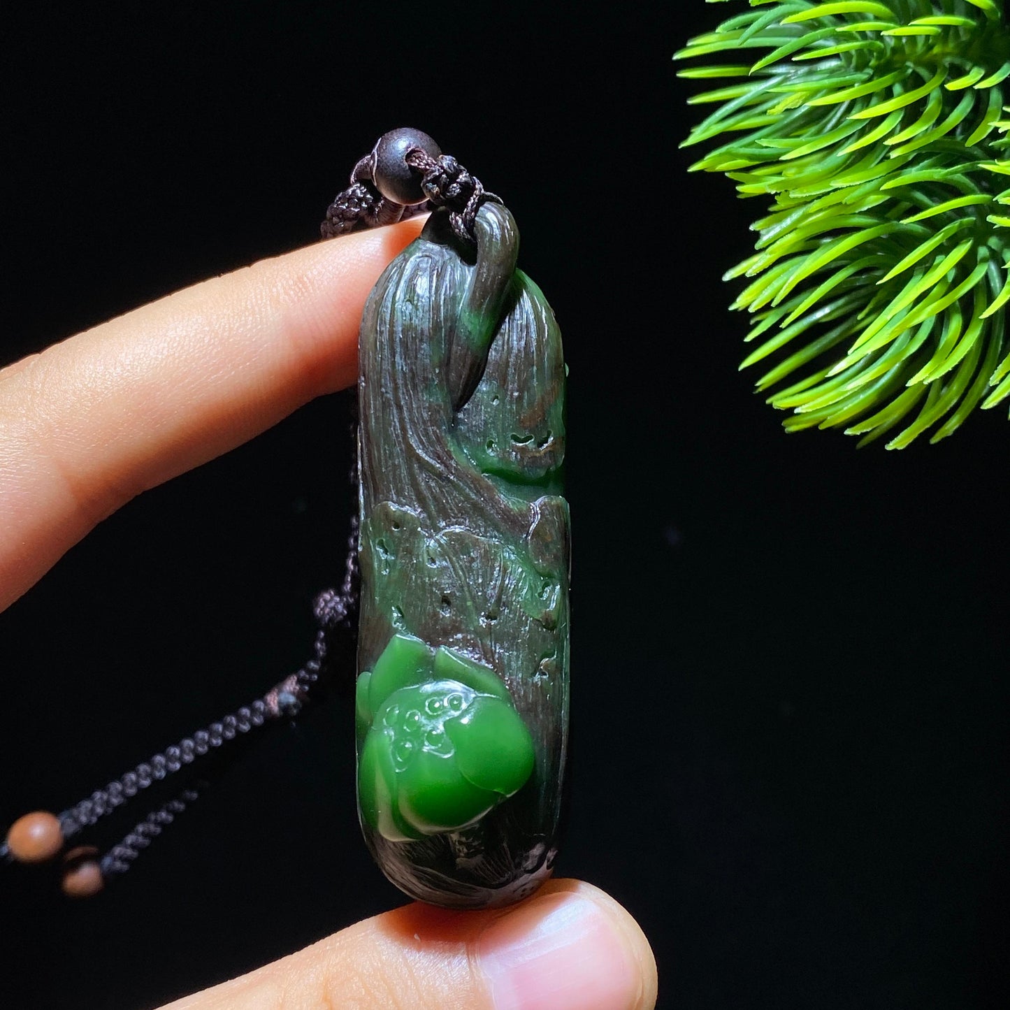 和田玉碧玉呱呱来财挂件(37.5g)