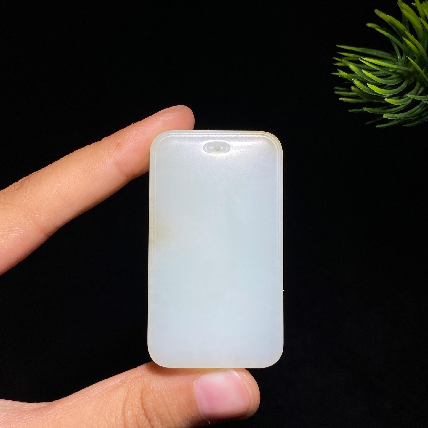 和田玉糖白玉无事牌(44.9g)