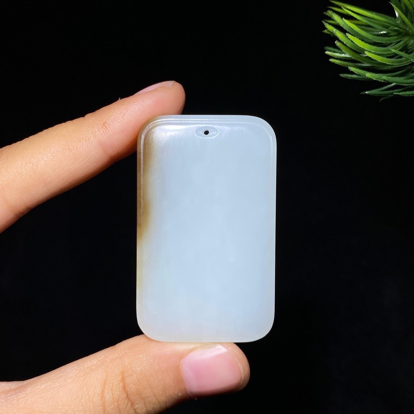 和田玉糖白玉无事牌(34.2g)
