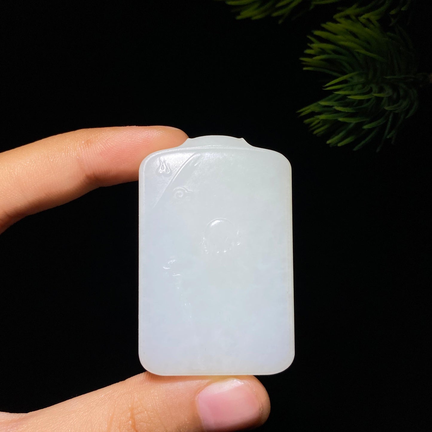 和田玉羊脂白玉无事牌(40.2g)