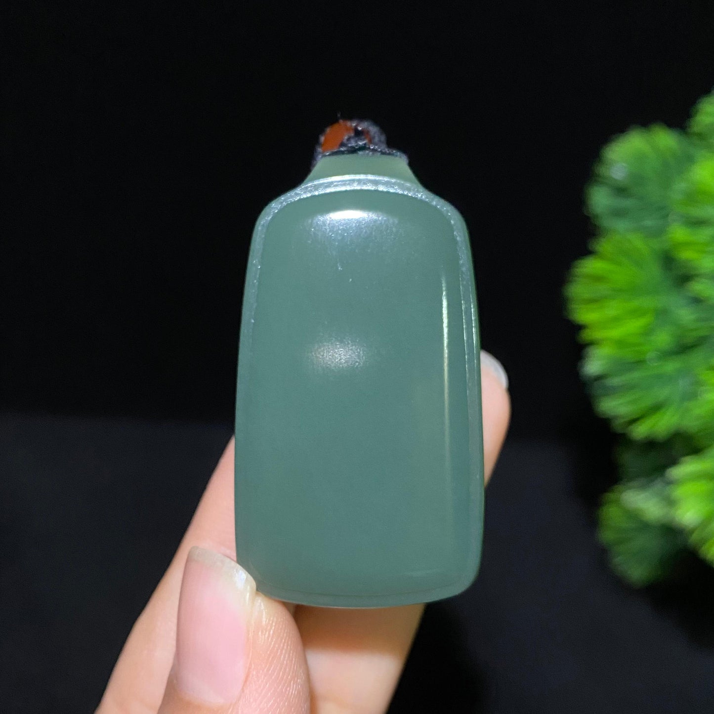 和田玉沙枣青平安无事牌挂件(38.0g)