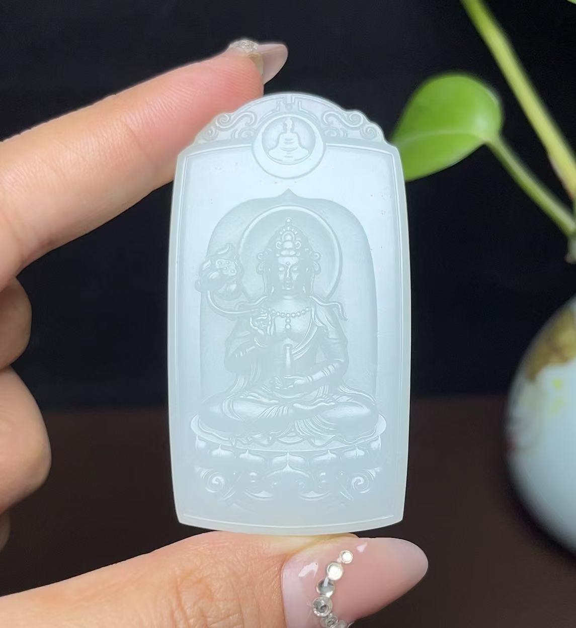 和田羊脂玉观音(43.2g)