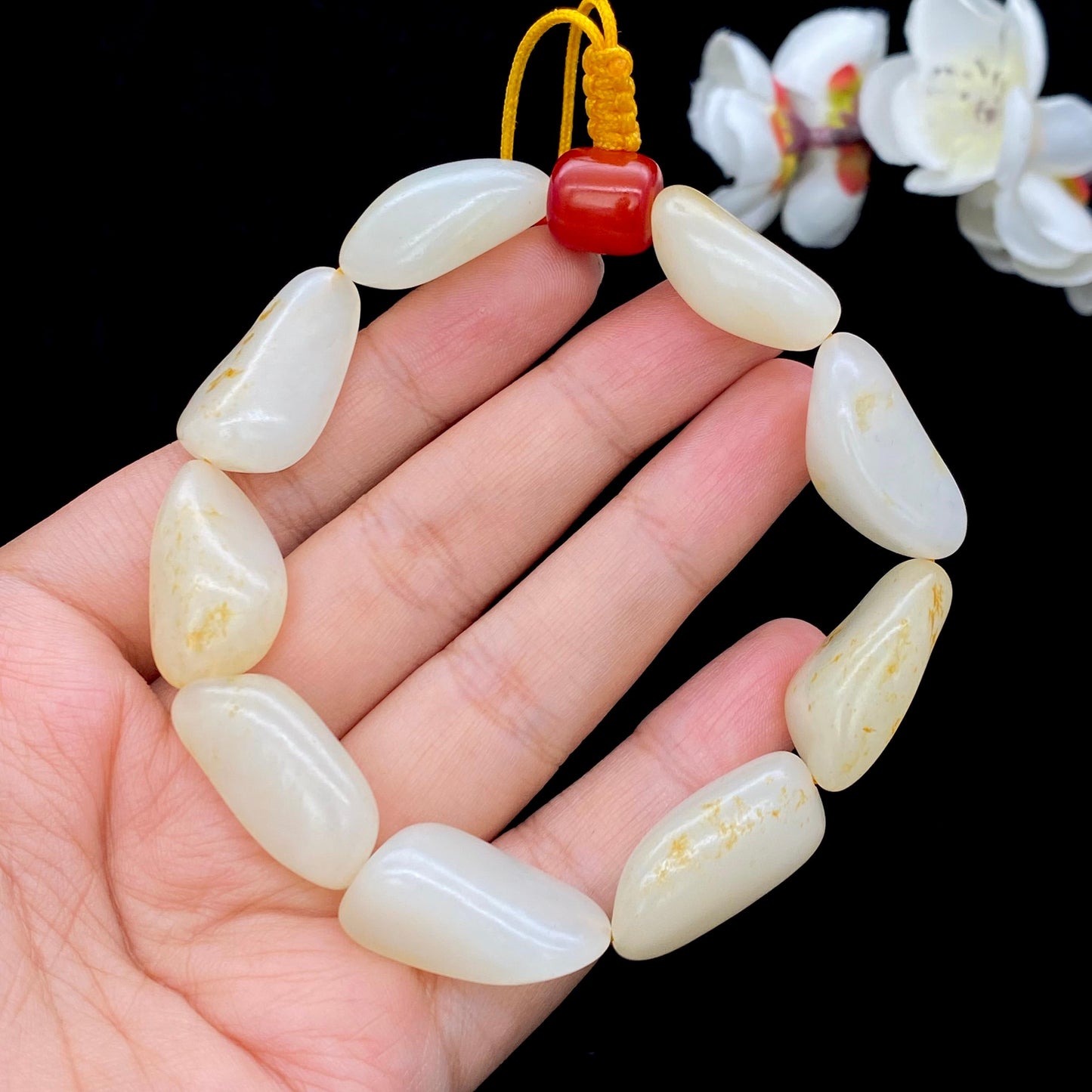 和田玉洒金皮【精品手串】(53.8g)