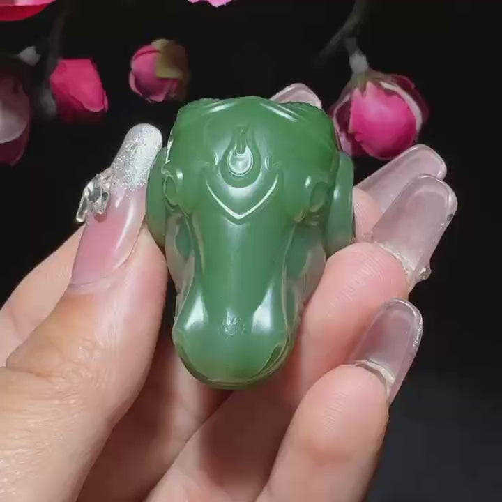 和田玉碧玉样样如意挂件