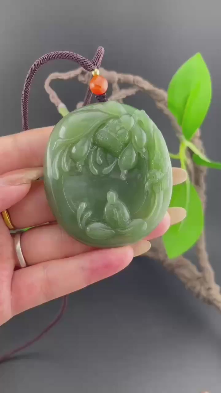 和田玉碧玉悟道挂件