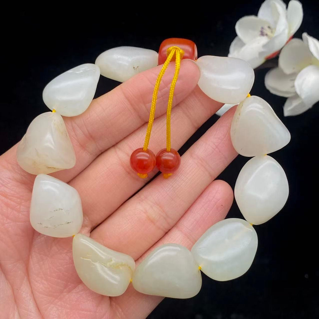 和田玉白玉籽料【精品手串】（56.6g）