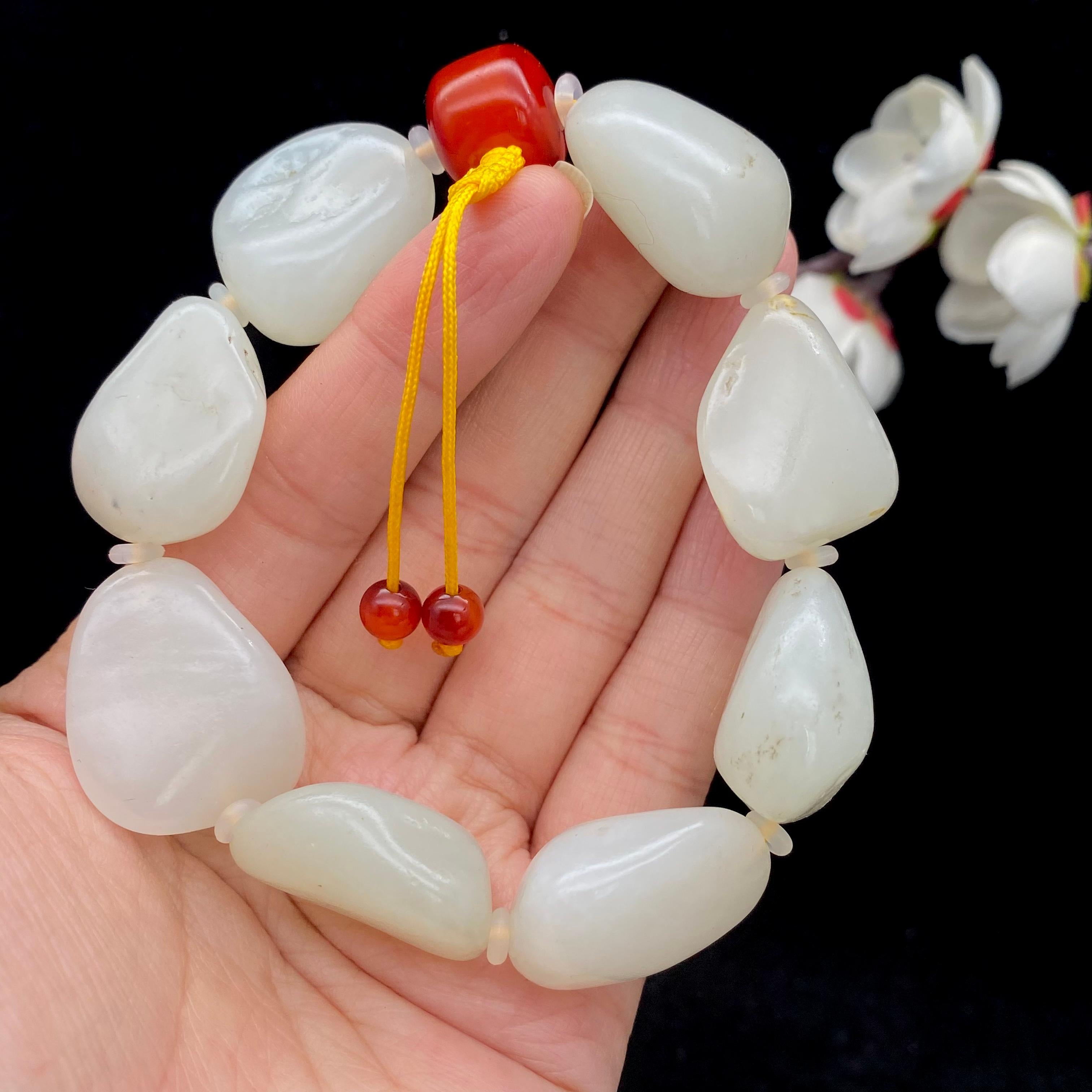 和田玉白玉籽料【精品手串】（86.3g）