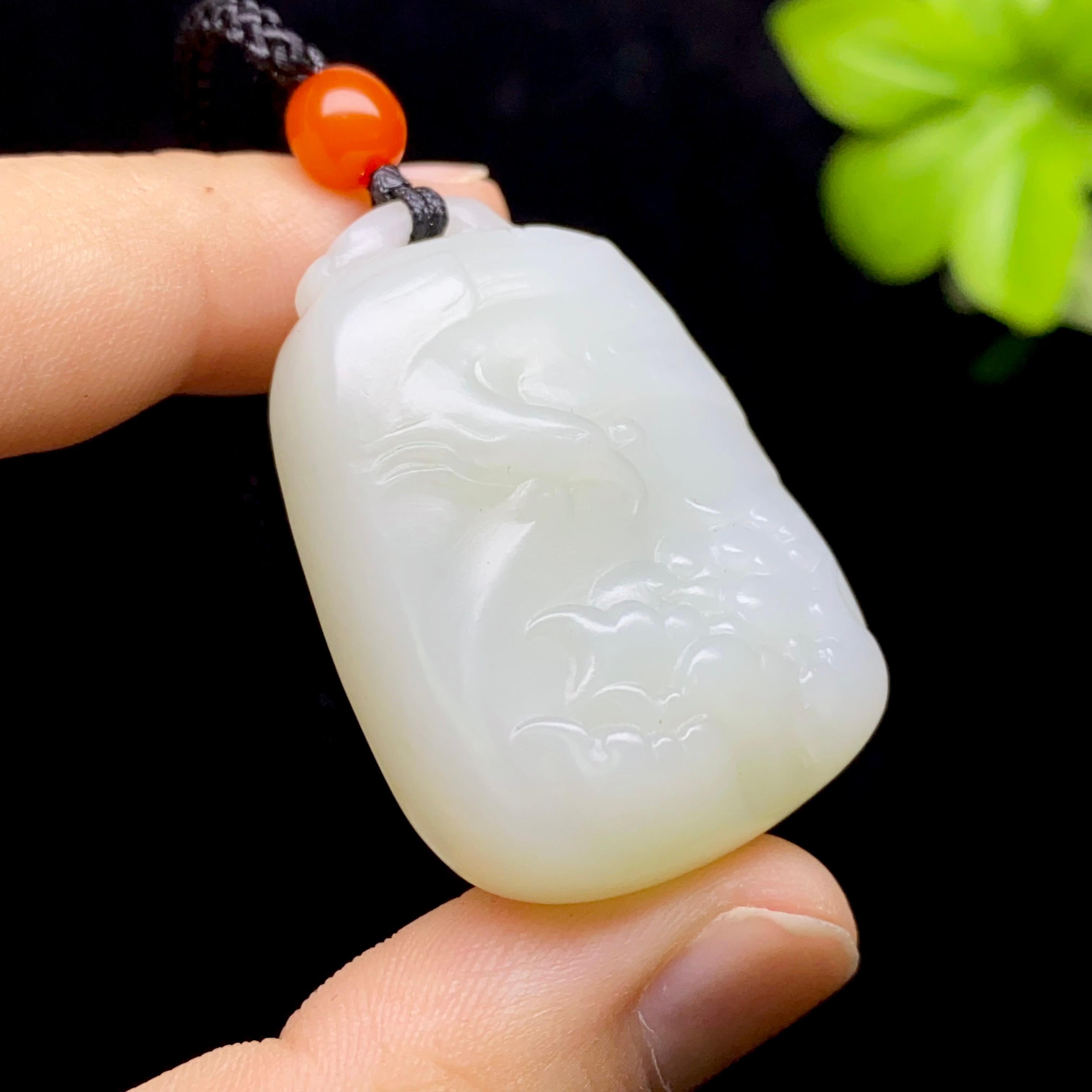 和田玉新疆且末米达料白玉一路连科（23.1g）