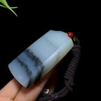 和田玉籽料青花无事牌（81.5g）