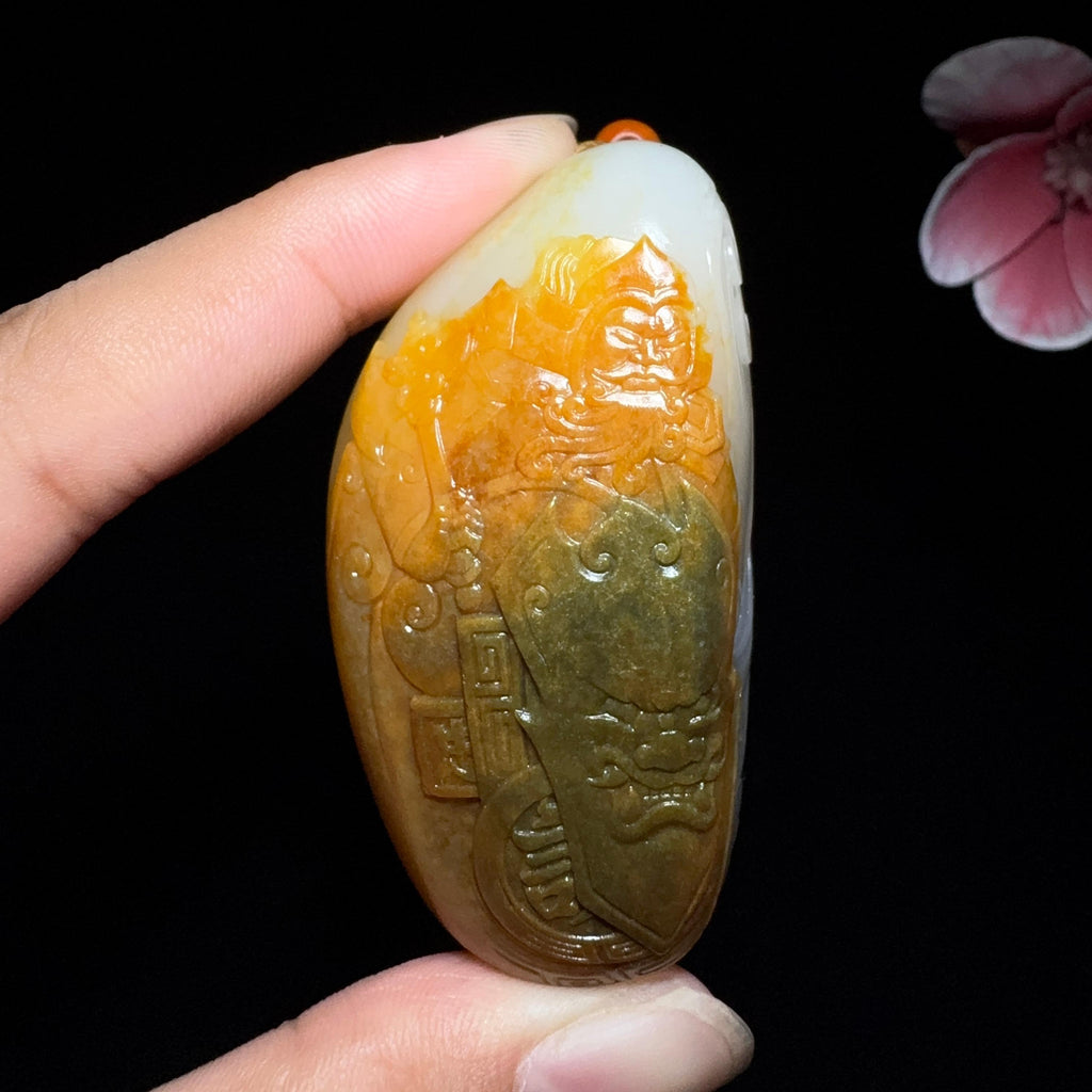 和田玉籽料钟馗纳福（85.7g）