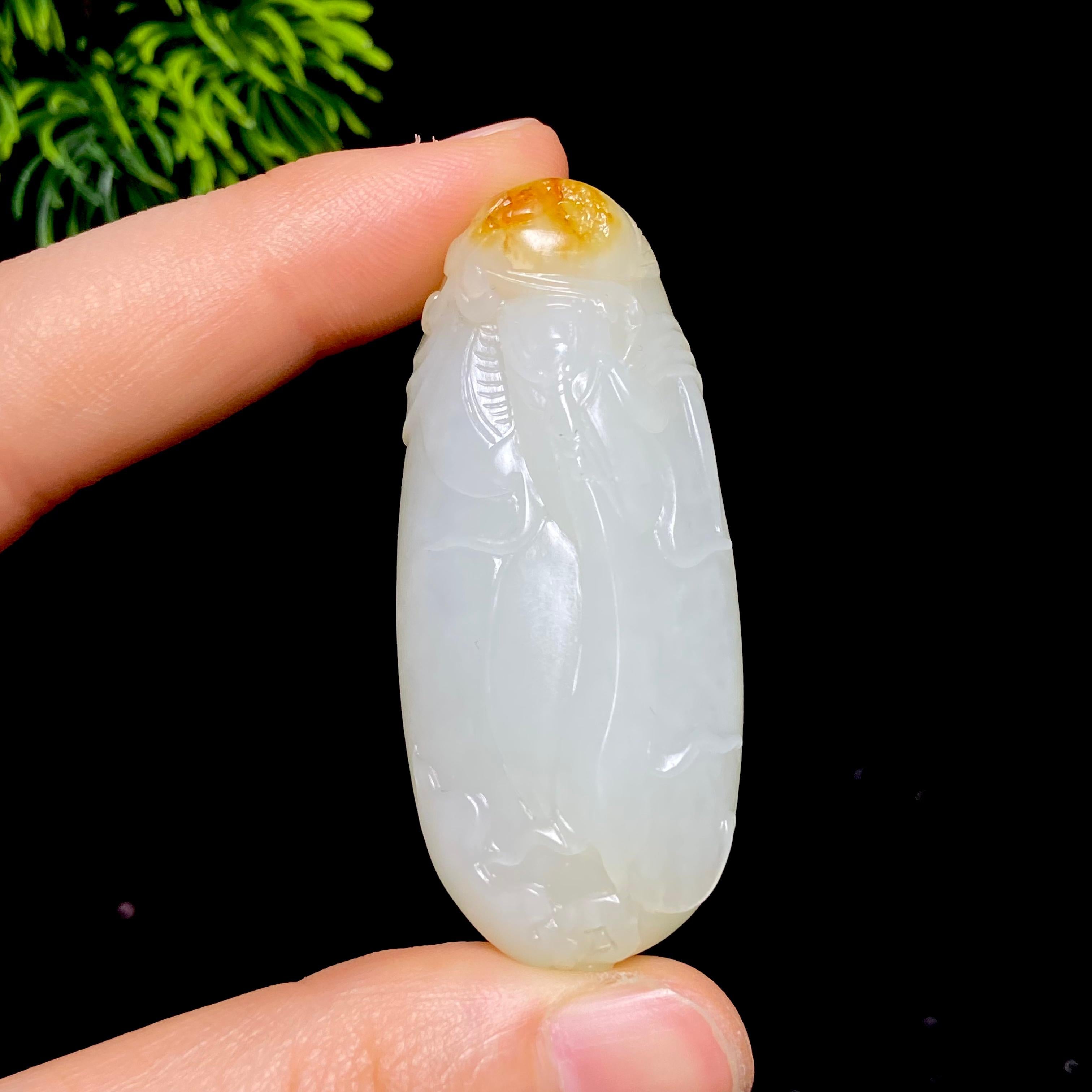和田玉籽料玉兰花（35.5g）
