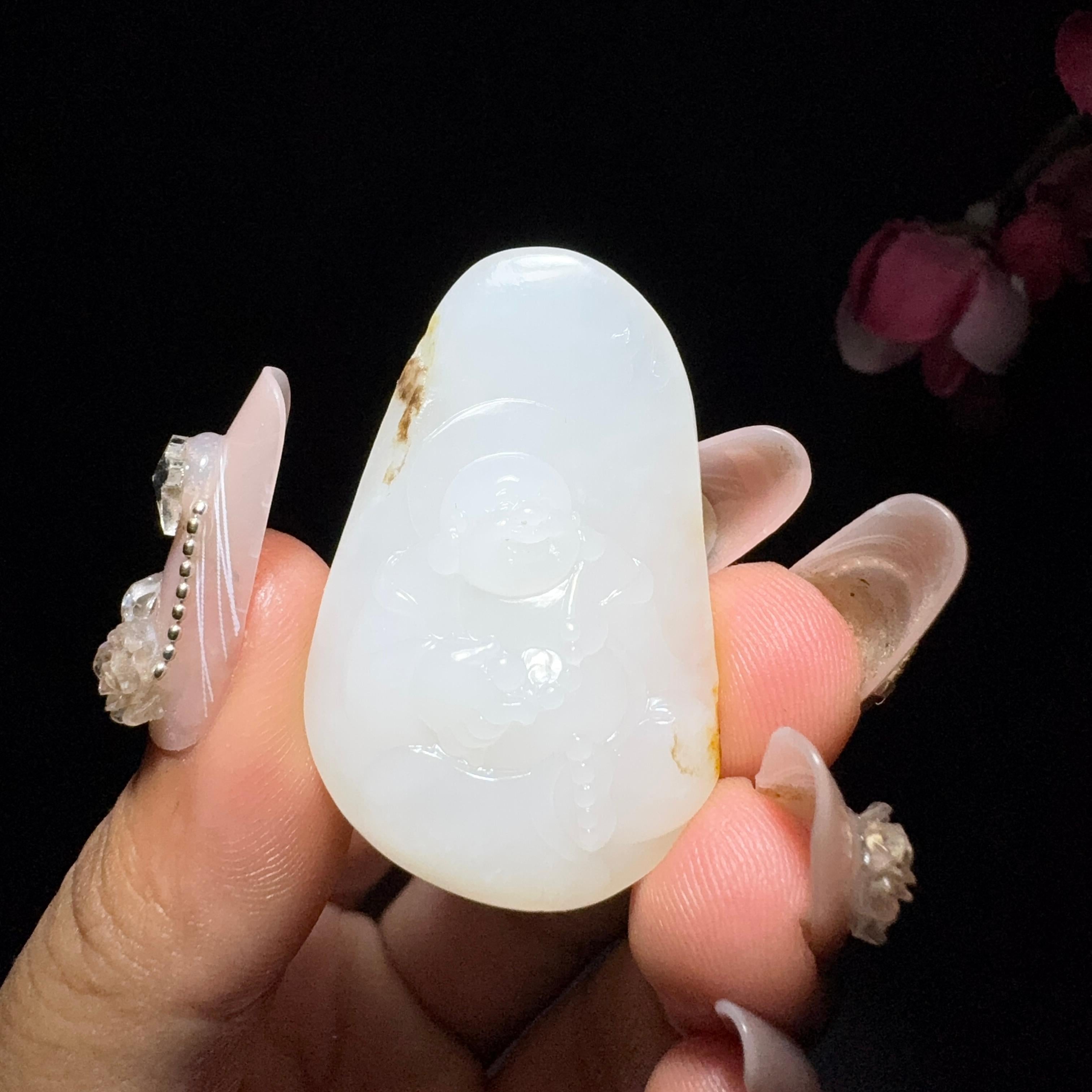 和田玉籽料挂件佛（12.9g）