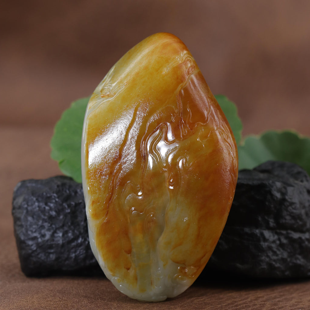 和田玉洒金皮寿星题材随形手把件（181.5g）