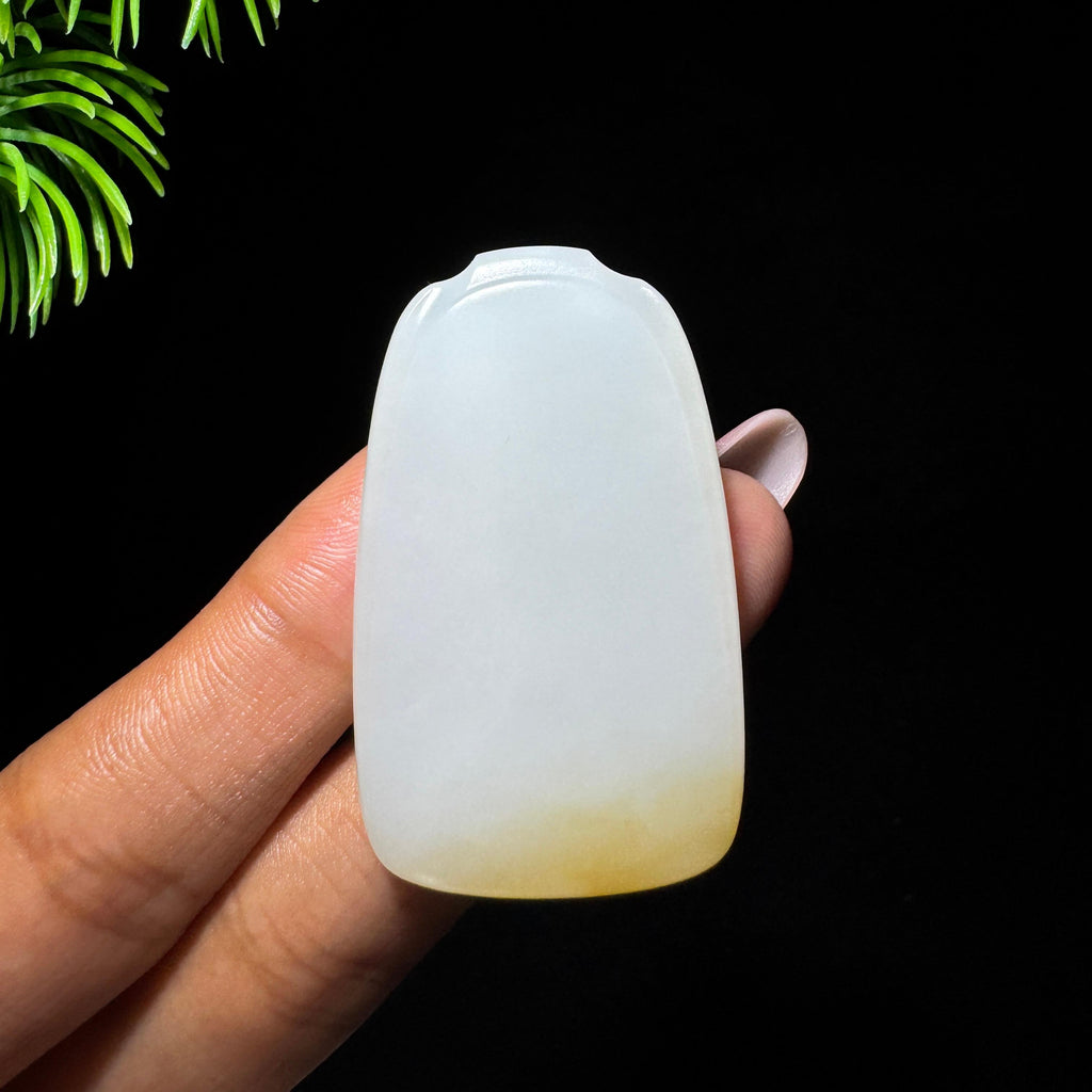 和田玉且末糖白玉无事牌（23.0g）