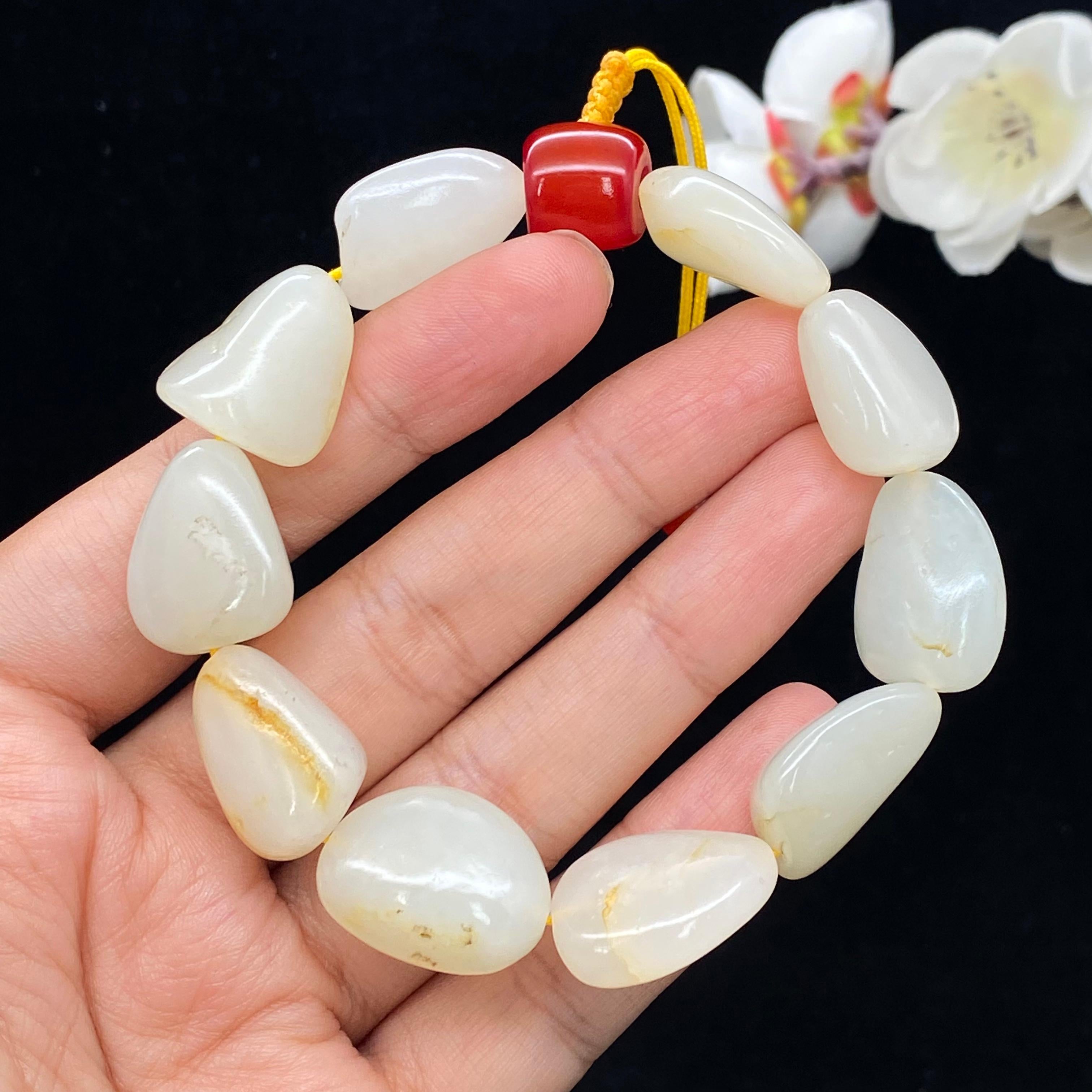 和田玉白玉籽料【精品手串】（48.4g）
