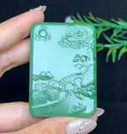 和田玉碧玉双色山水大势至菩萨（65.2g）