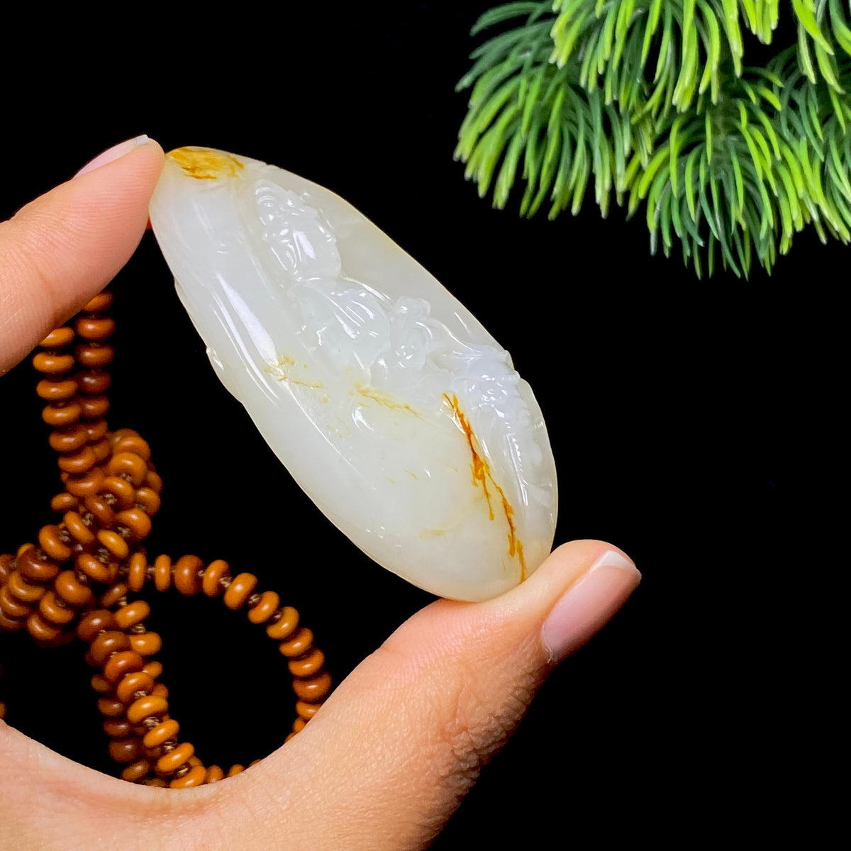 和田玉籽料普贤菩萨（62.5g）