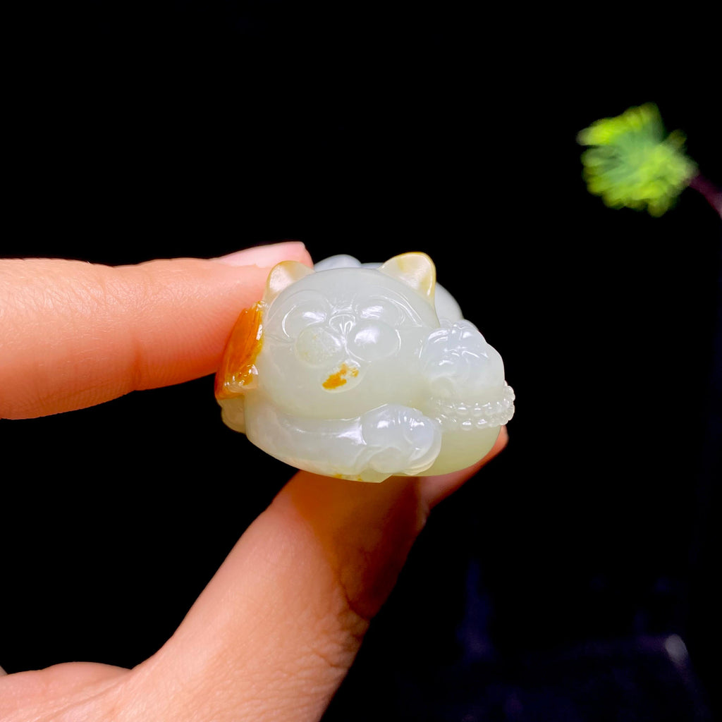 和田玉籽料招财猫（42.7g）