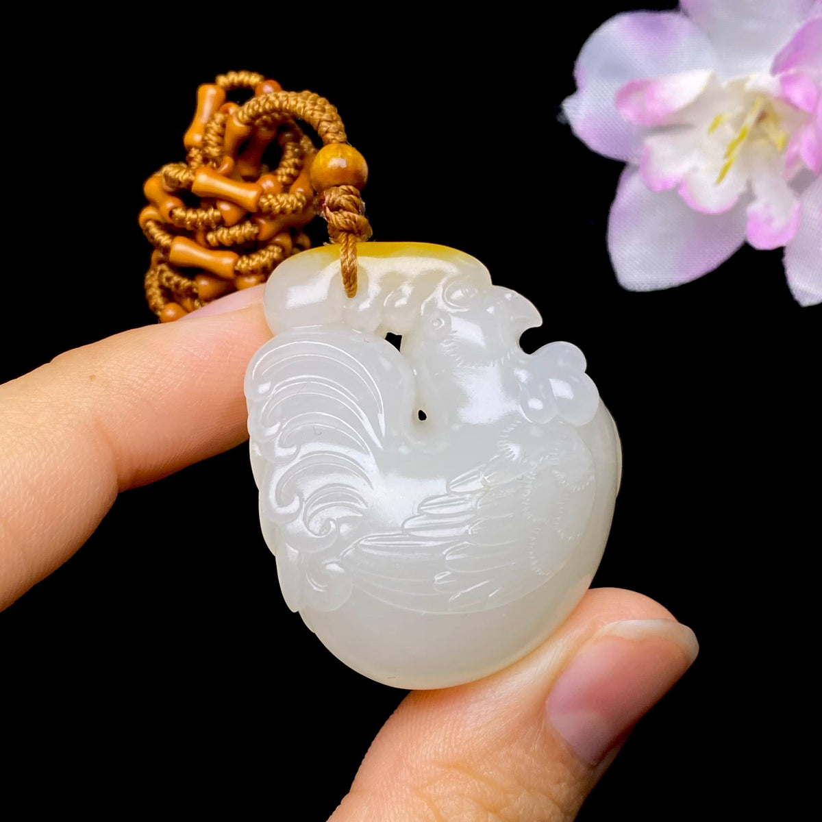 和田玉籽料生肖鸡挂件（24.3g）