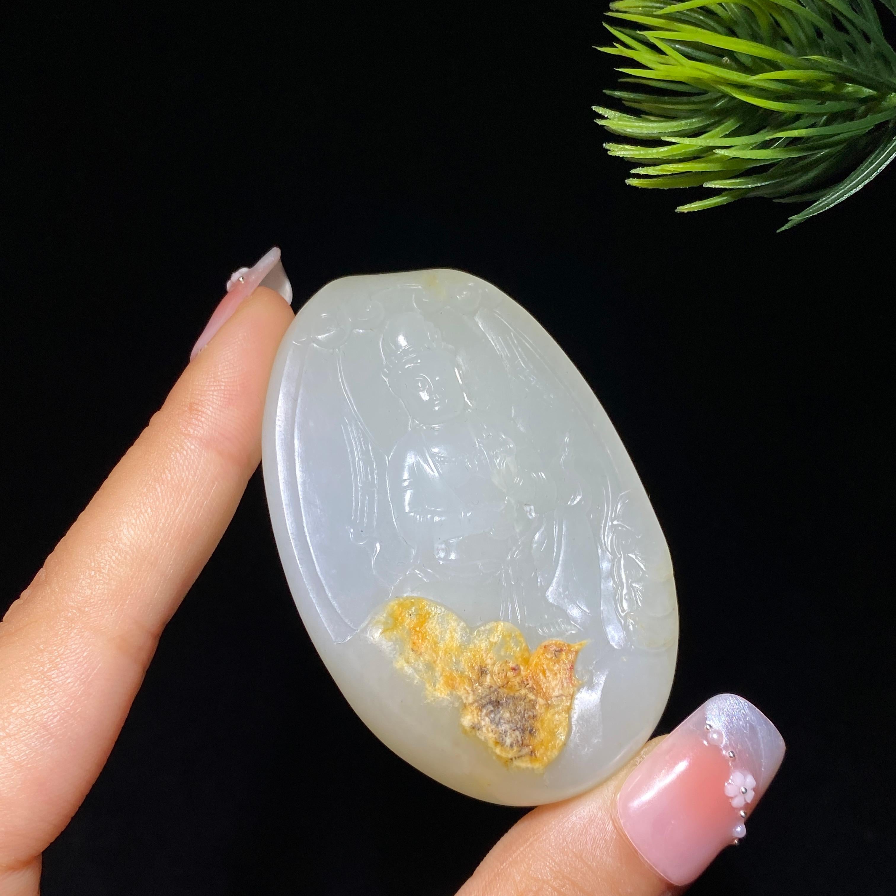 和田玉籽料观音（65.7g）
