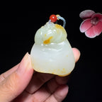 和田玉籽料呱呱来财（33.9g）
