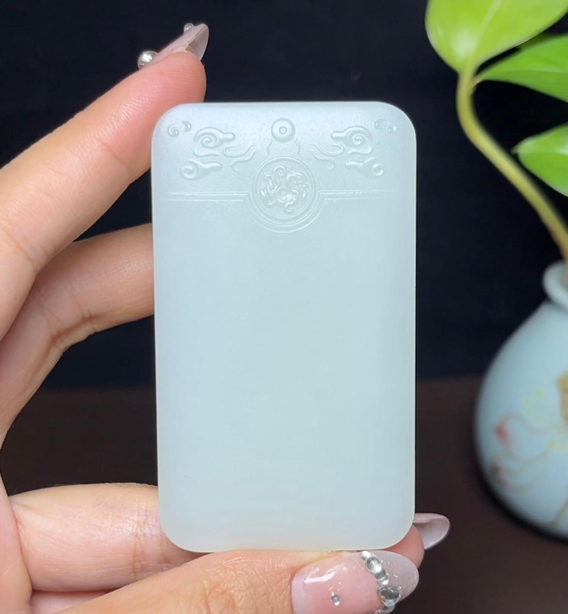 和田羊脂玉平安无事牌（77.1g）