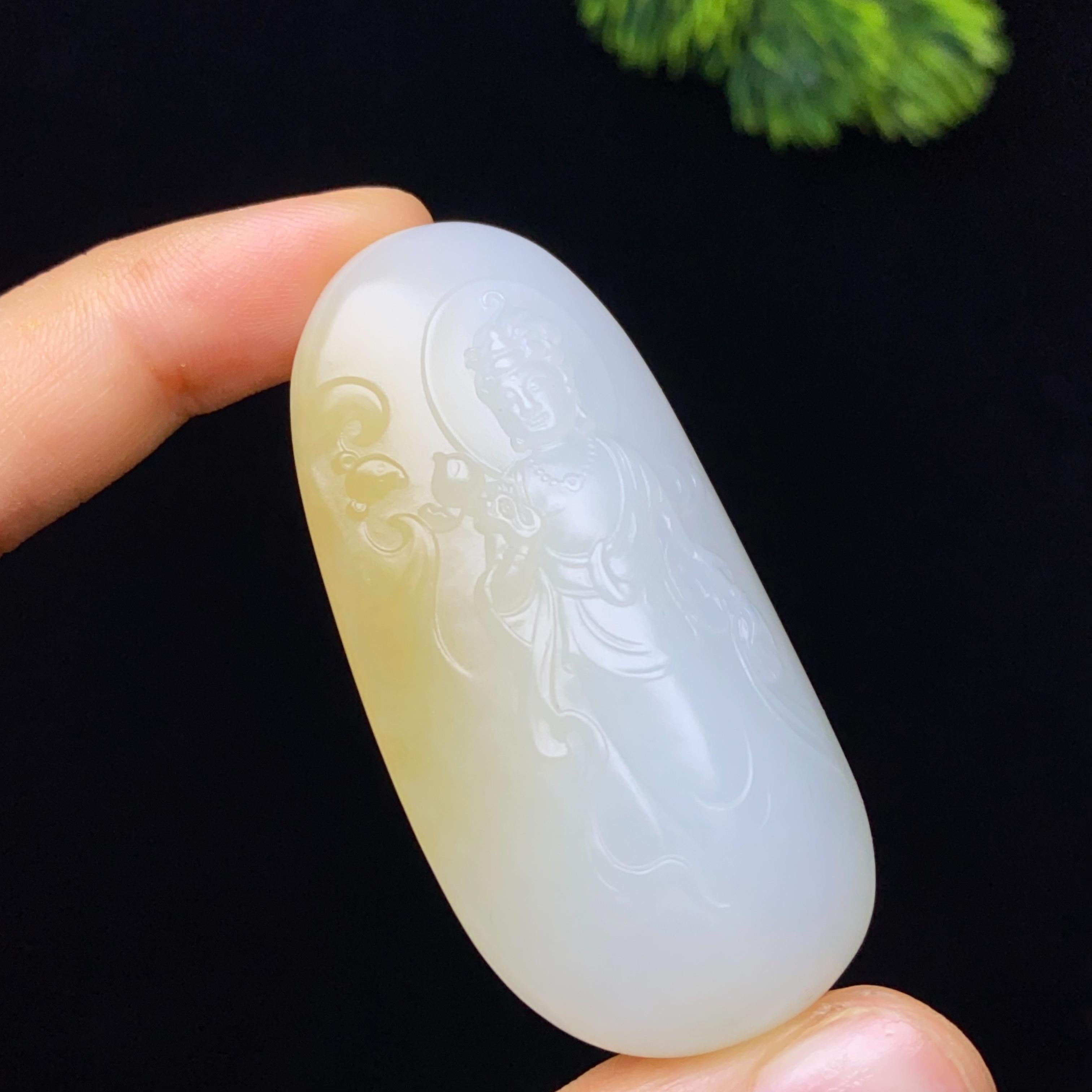 和田玉糖白观音（32.0g）