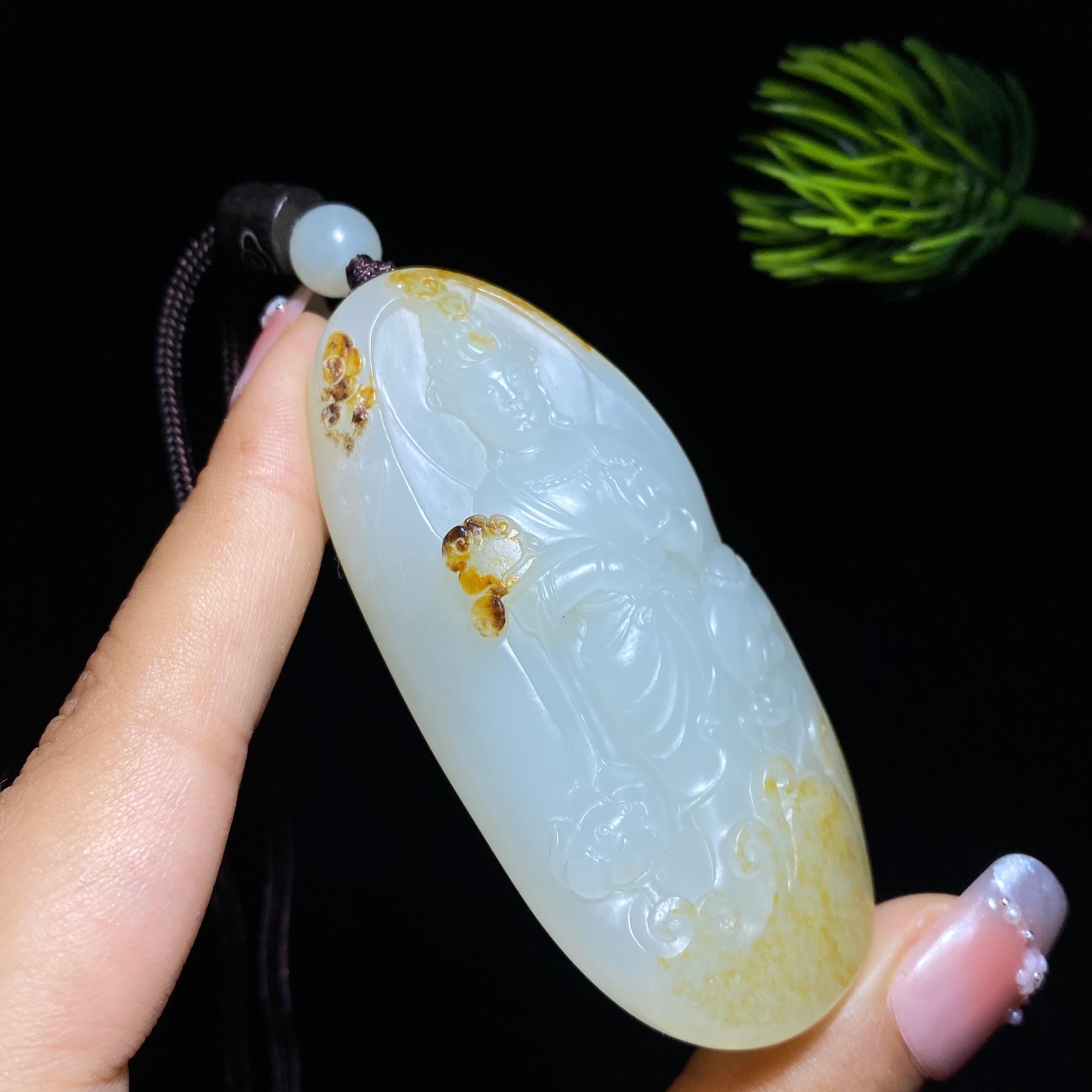 和田玉籽料普贤菩萨（64.1g）