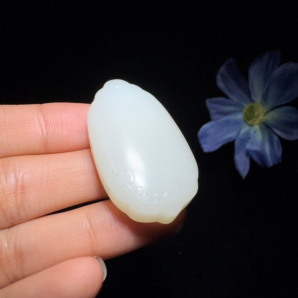 秒杀和田玉白玉平安无事牌（24.2g）