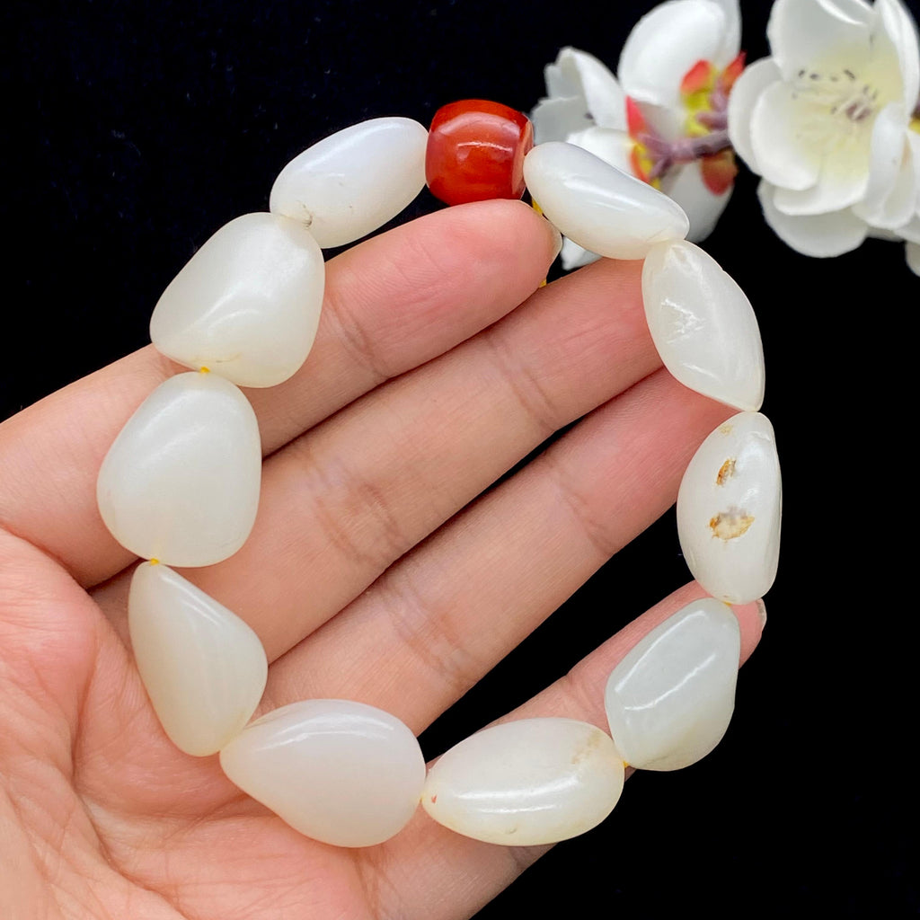和田玉白玉籽料【精品手串】（60.3g）