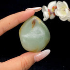和田玉洒金皮翠青籽料【佛公】挂件（55.1g）