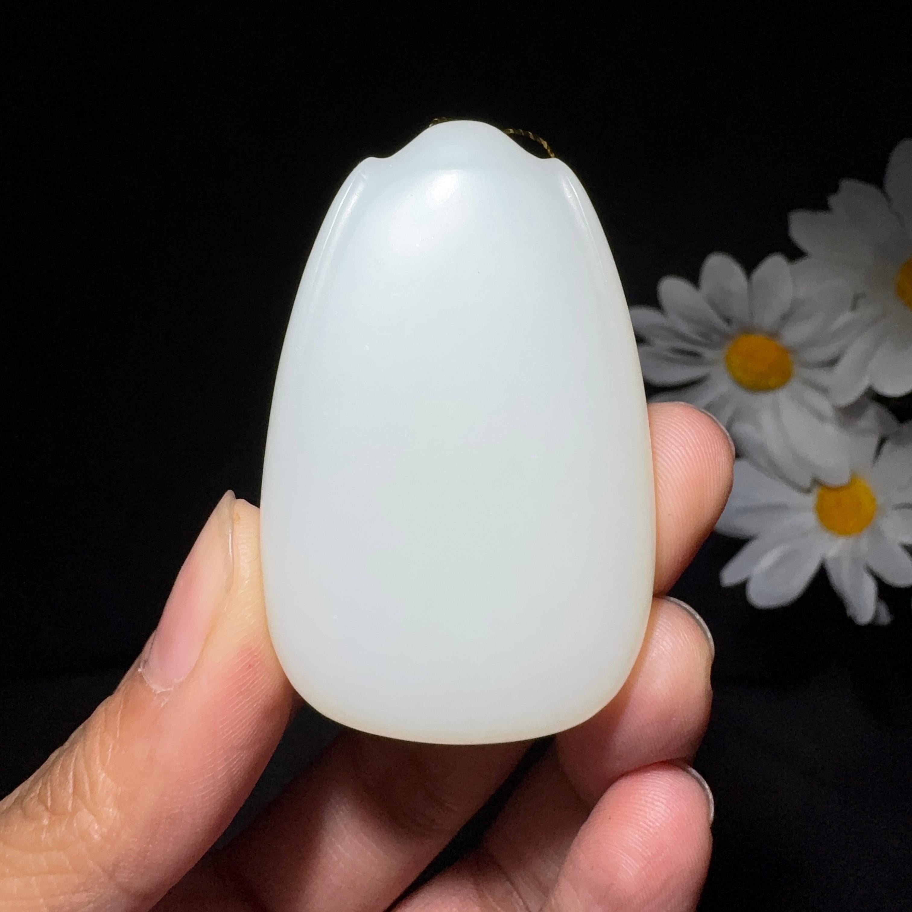 和田玉白玉平安无事牌（40.0g）