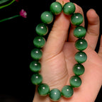 高品质碧玉黑猫眼圆珠手串（47.0g）